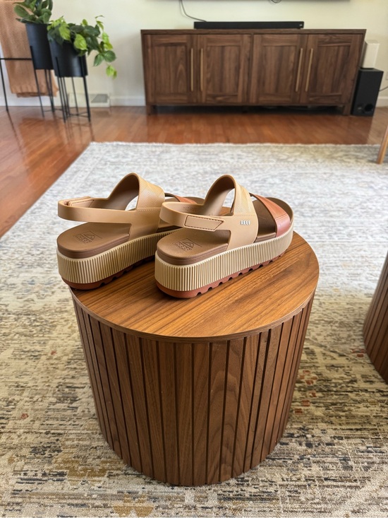 Reef Shoes - Reef Platform Slingback Sandals in Tan and Rust